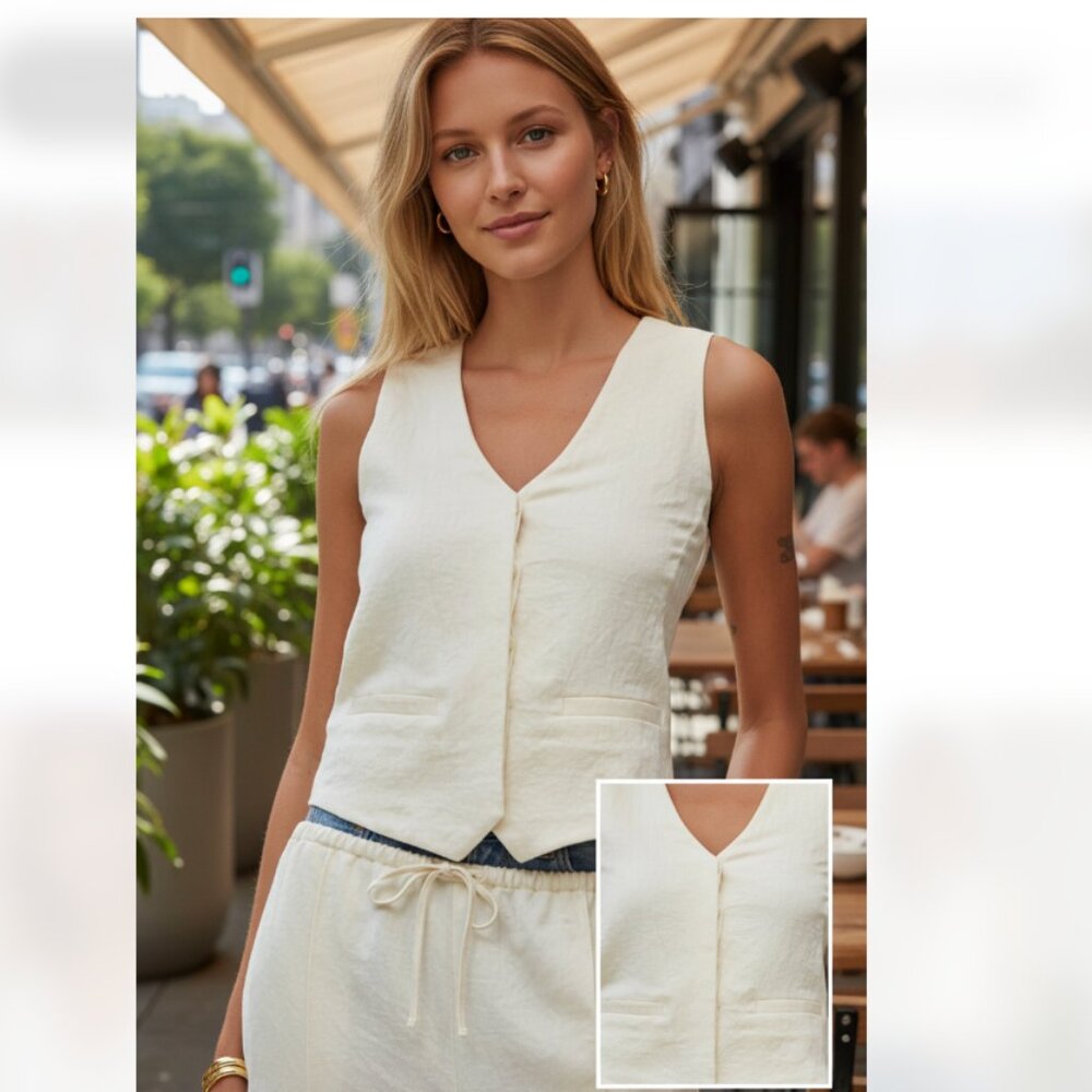 NWT Madewell Satin Vest 16, CAKE BATTER